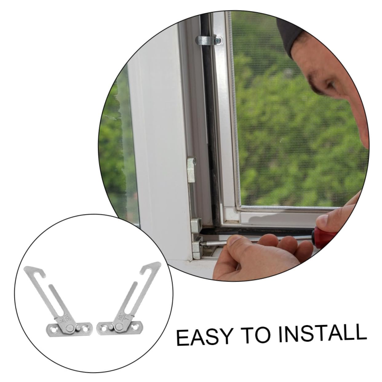 Housoutil 8 Piezas Cerradura de Seguridad para Ventanas de Limitador de Apertura sin Taladro Acero Inoxidable para Protección Infantil Fácil Instalación Reutilizable
