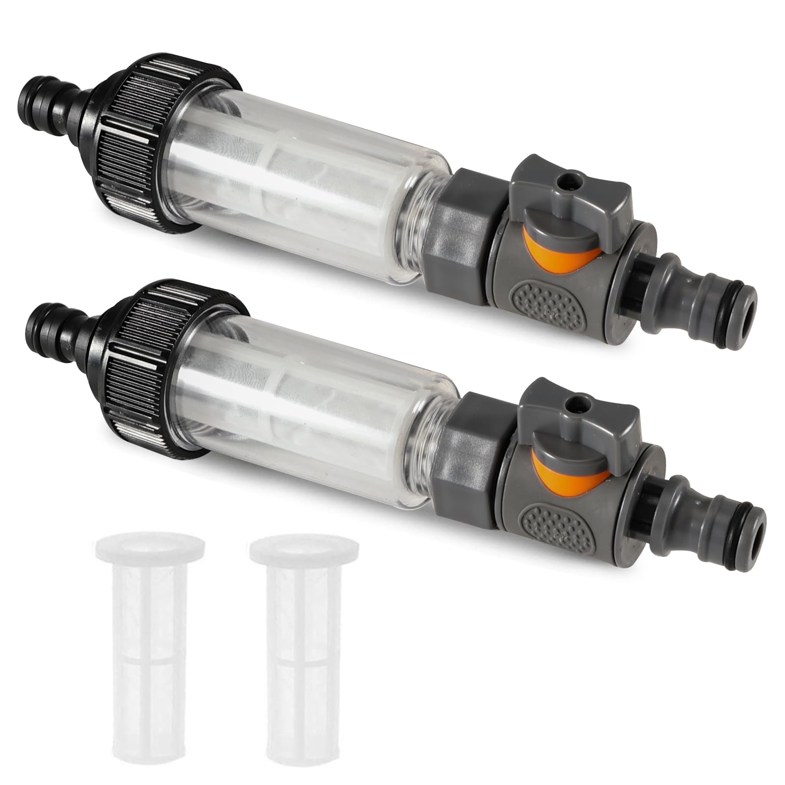 2 Stück Wohnmobil Wasserfilter inkl. Ersatzsieb mit 3/4 Zoll Schnelladapter