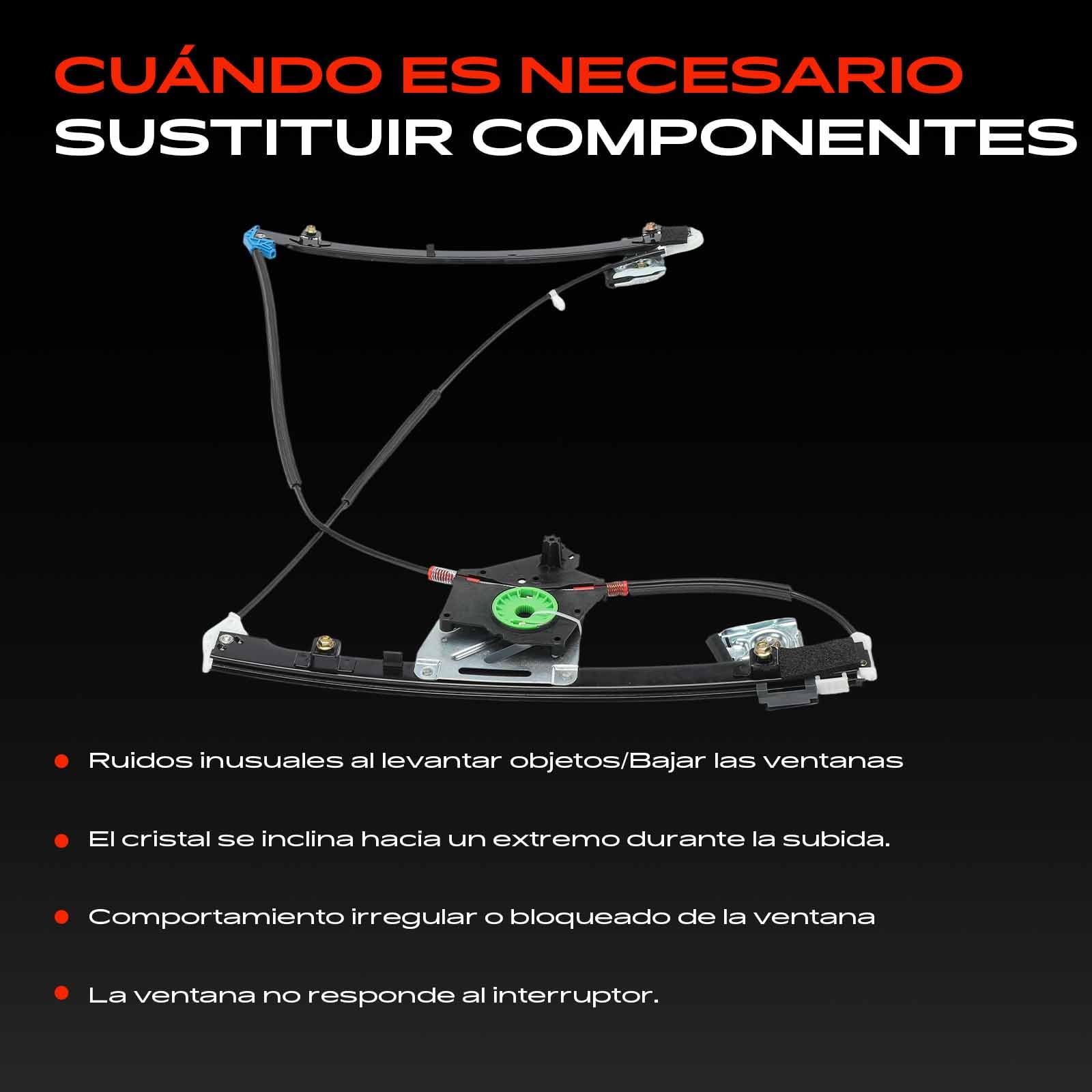 Frankberg Elevalunas Mecanismo elevalunas Eléctrico sin Motor Delantero derecho Sin placa 2/3 Puertass Compatible con Ibiza II 6K1 Cordoba 6K1 6K2 Replace# 6K3837402H