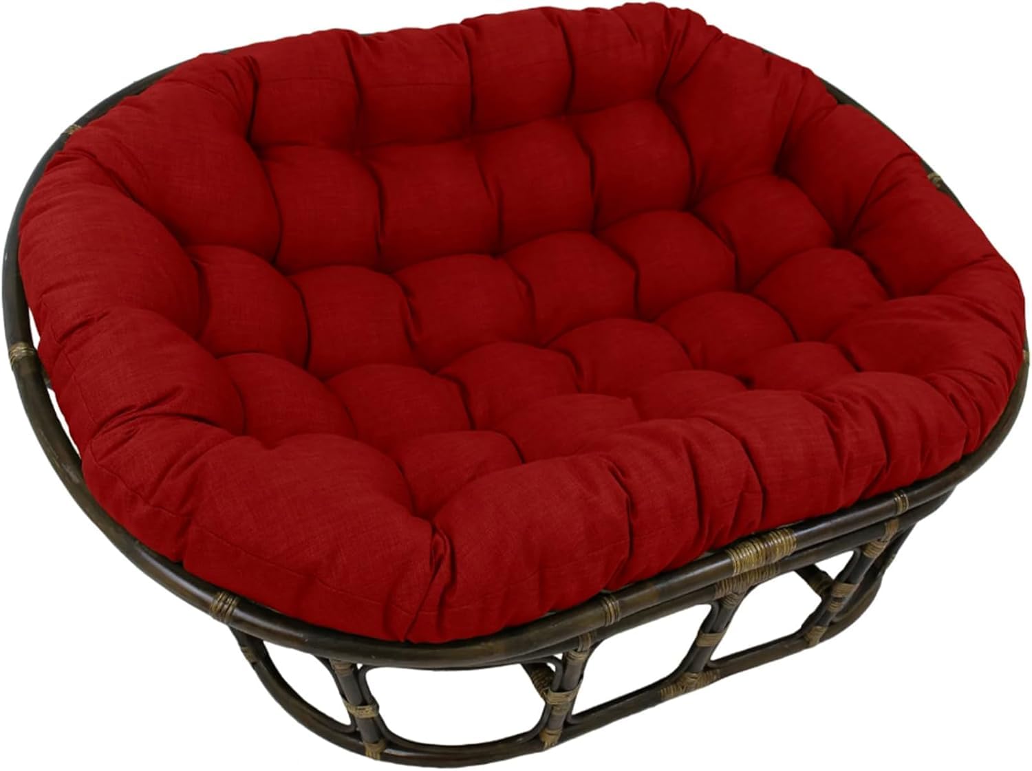 Coussins de sol grand teint et de chaise pivotante ronde rotin double 67x47