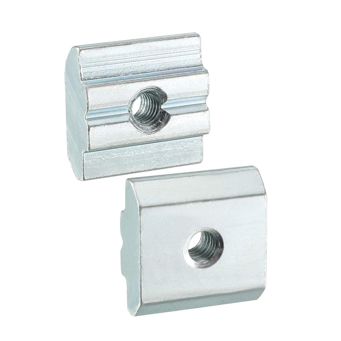 Uxcell M8 T-Nuts For 3030 Aluminum Extrusions – 12-Pack, Carbon Steel Nickel-Plated Slide-in Nuts