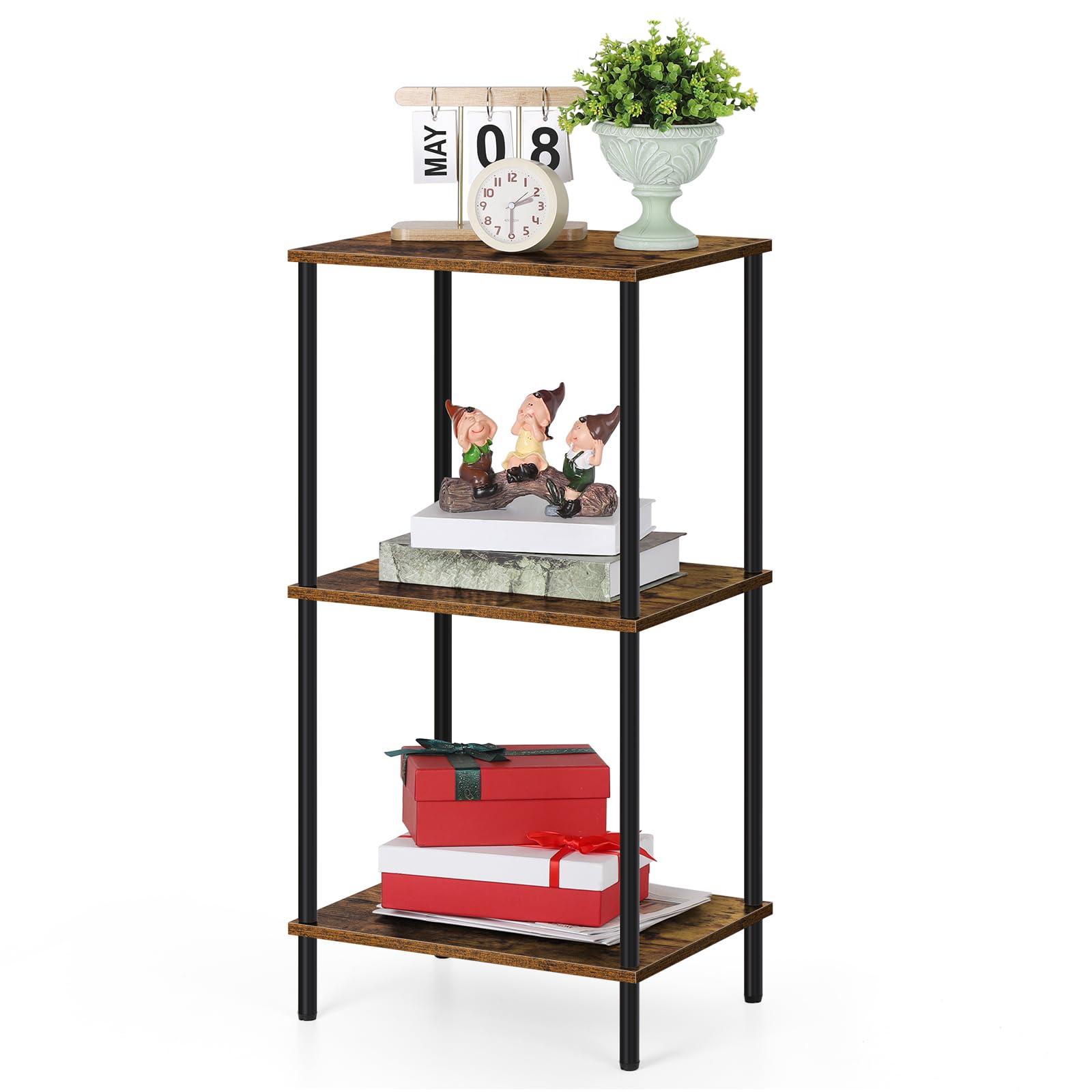 ETELI Tall Side Table 3 Tier Small End Table Stand 31 6 Height Telephone Table Industrial Night Stand