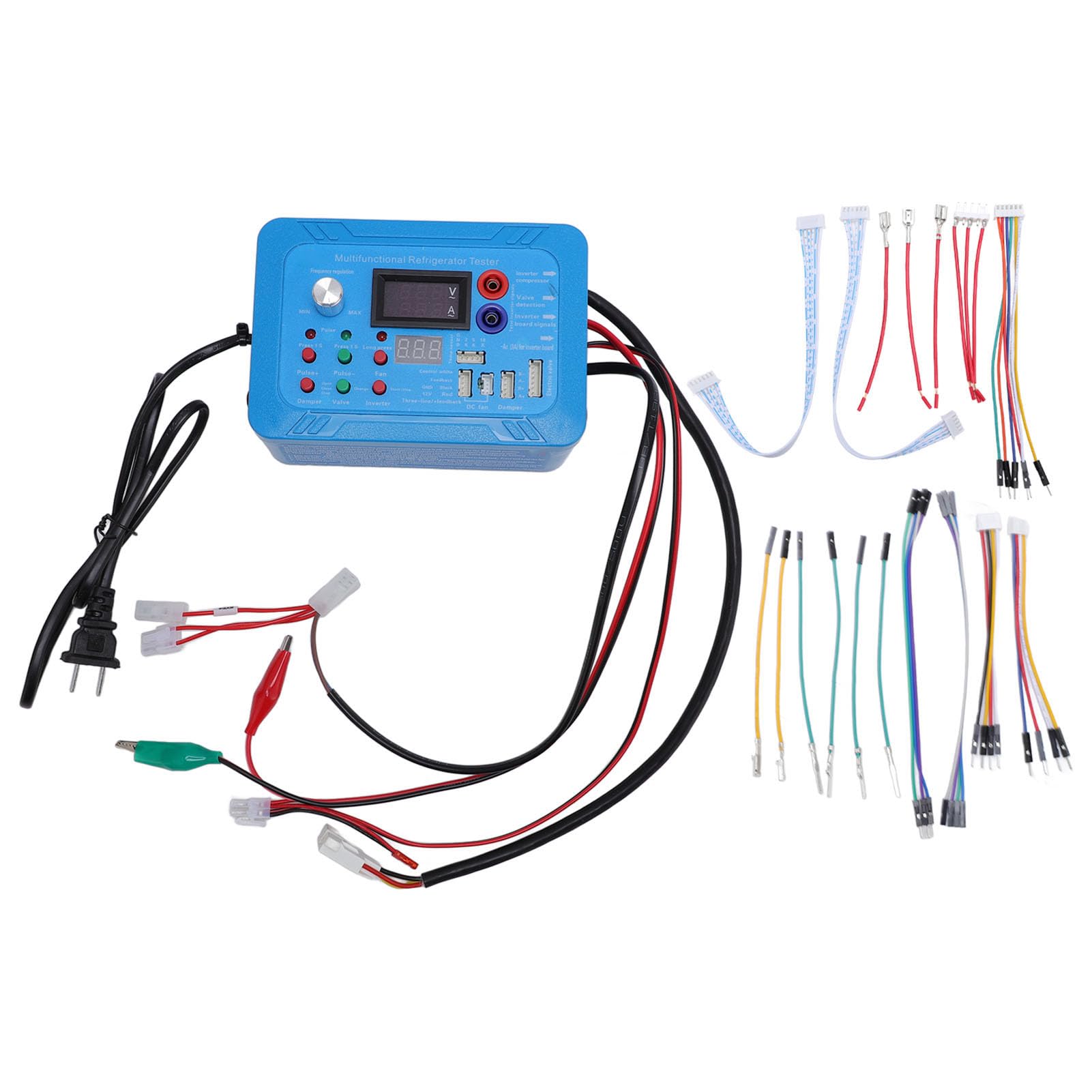 Luocute Probador de Refrigerador Inversor, Instrumento de Prueba de Placa de Frecuencia Variable con Advertencia de Zumbador para Detección y Reparación de Válvula Motorizada de 5 Pines y (Enchufe