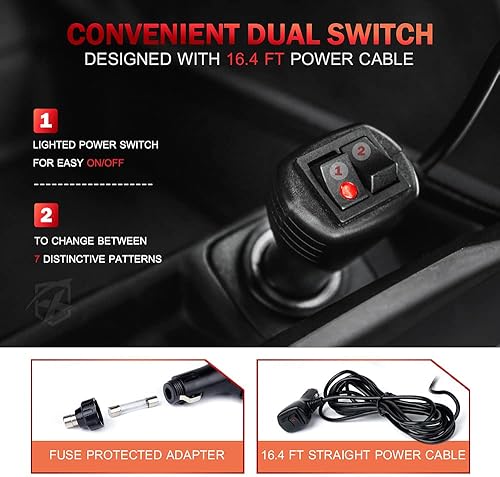 Miniatura 6 de Xprite Luz LED de baliza, luces estroboscópicas para carretilla elevadora con base magnética para vehículos de construcción, remolque, patrulla de