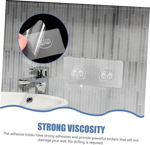 Miniatura 3 de 10 ganchos adhesivos resistentes para ducha y cocina, ganchos adhesivos de repuesto para organizar estantes de almacenamiento, no requiere taladrar