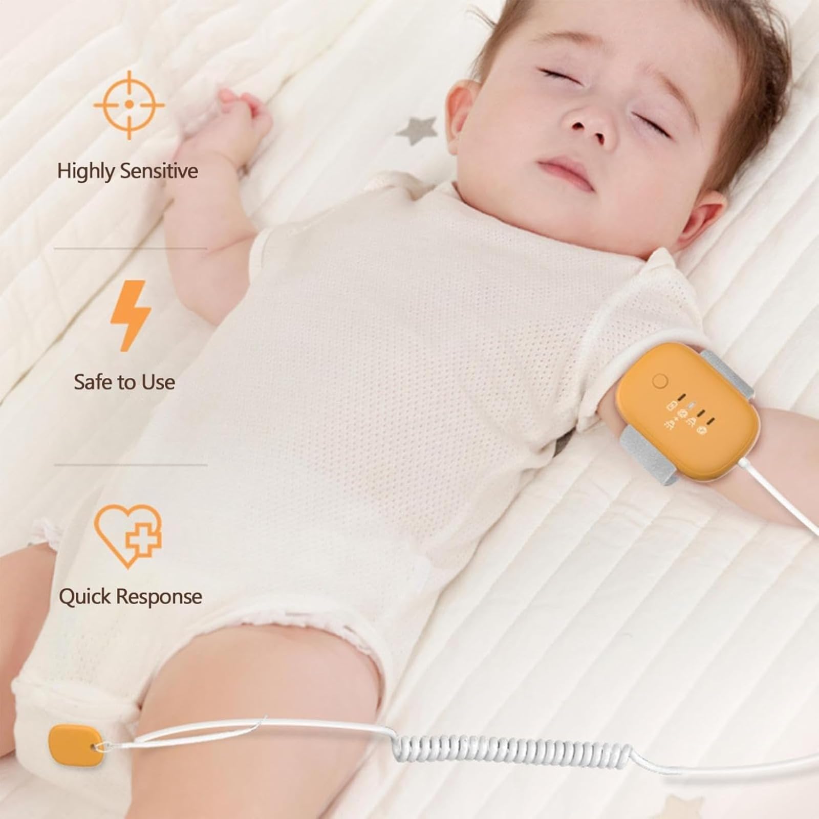 Alarme Nocturne Anti-énurésie DodoGuard™ Rechargeable USB - 3 Modes (Son, vibreur, Mixte) pour Enfants et Adultes - Haute sensibilité (Vert,1 Article)