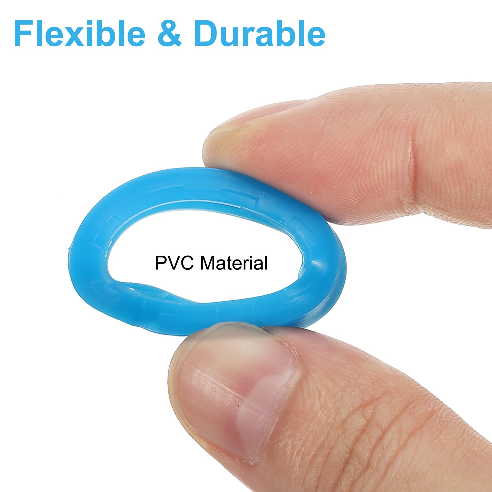 PATIKIL Key Cap Cover Rings, 30Pcs 22mm Keys Identifier Coding Tags PVC Sleeve for Office House Apartment Blue - Image 4