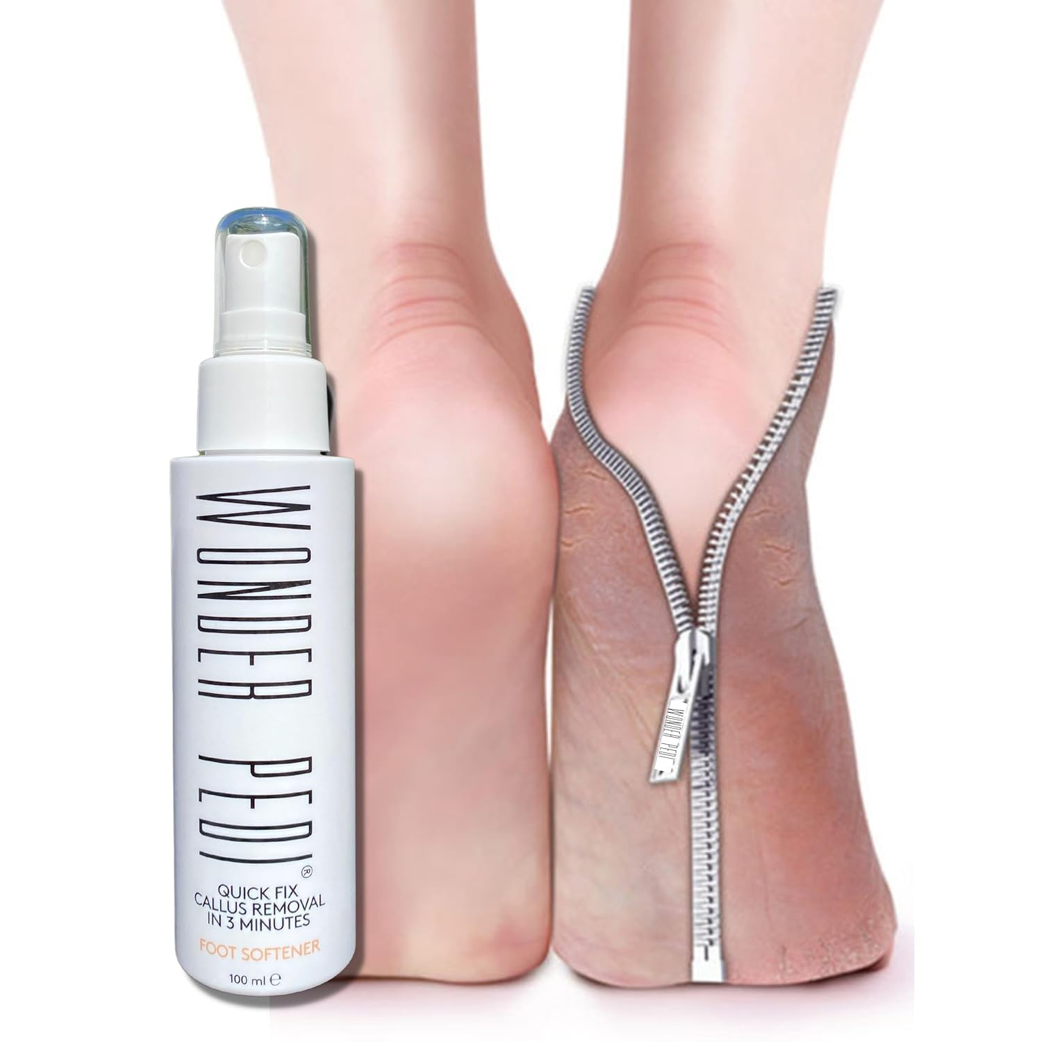 Spray esfoliante istantaneo per rimuovere i calli, rimuove la pelle morta e talloni screpolati, trattamento pedicure per la casa, funziona con qualsiasi lima o scrubber per piedi. Wonder Pedi