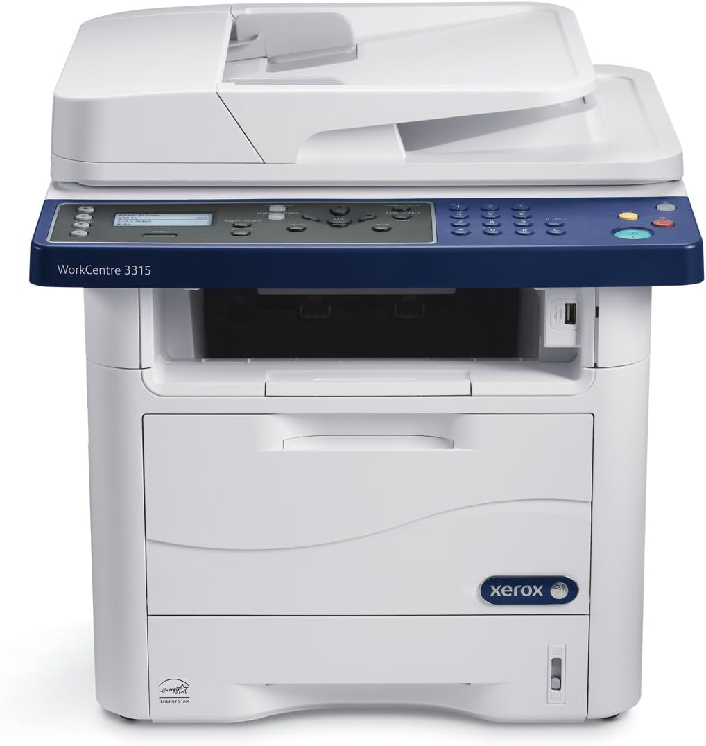 Quddiem view of the Xerox WorkCentre 3315/DN printer