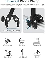 Vista 3 de Soporte de teléfono con cuello de cisne para silla de ruedas, cochecito, barco, cinta de correr, bicicleta giratoria, soporte de micrófono