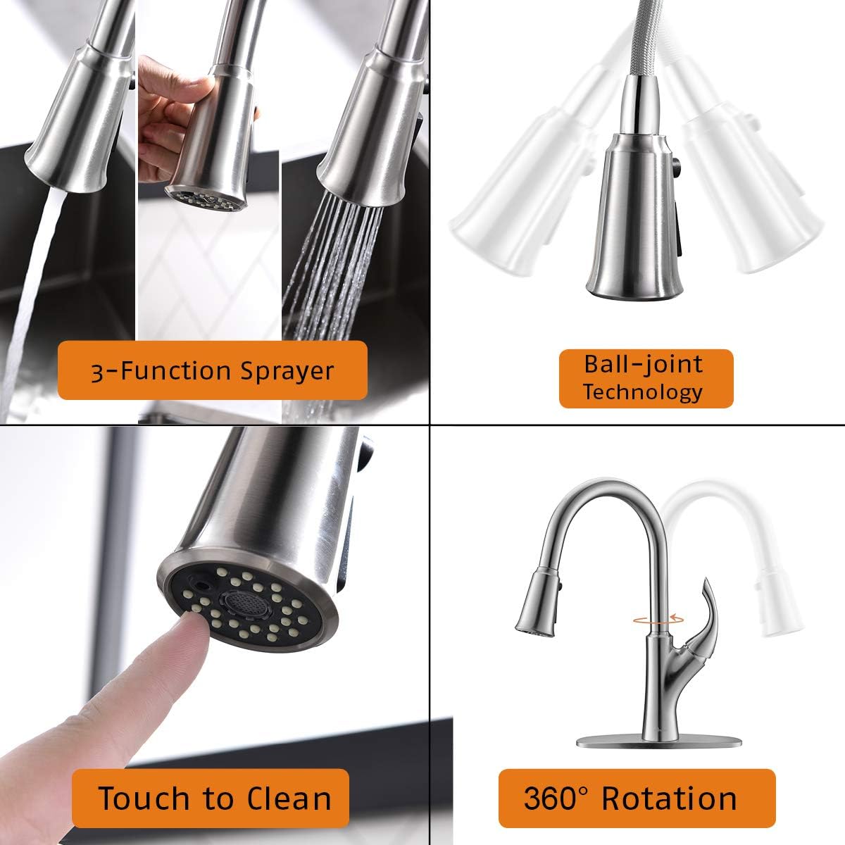 🛒 Crazy Deals APPASO Drinking Water Faucet, 3 in 1 Pull Down Kitchen Faucet with Purified Faucet for RO and Water Filtration Systems, Lead-Free Single-Handle High Arc Kitchen Filter Faucet, Brushed Nickel Exclusive APPASO Drinking Water Faucet, 3 in 1 Pull Down Kitchen Faucet with Purified Faucet for RO and Water Filtration Systems, Lead-Free Single-Handle High Arc Kitchen Filter Faucet, Brushed Nickel
