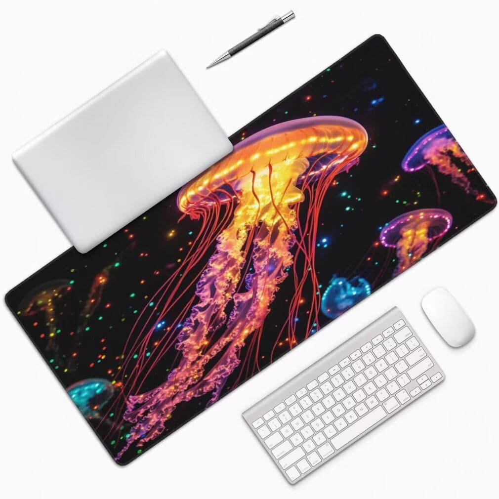 Tappetino Mouse XXL 1000x500mm Medusa Grande Mouse Pad, Tappetino Scrivania con Bordi Cuciti, Grande Mousepad Gaming con Base Antiscivolo per Giocatori, Ufficio e Casa (Cielo Stellato) -MP1540