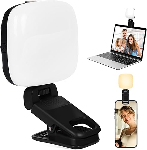 Luz suave para teléfono, luz LED recargable para selfie para iPhone, cámara, portátil, luz de maquillaje portátil para TikTok, llamadas de zoom y