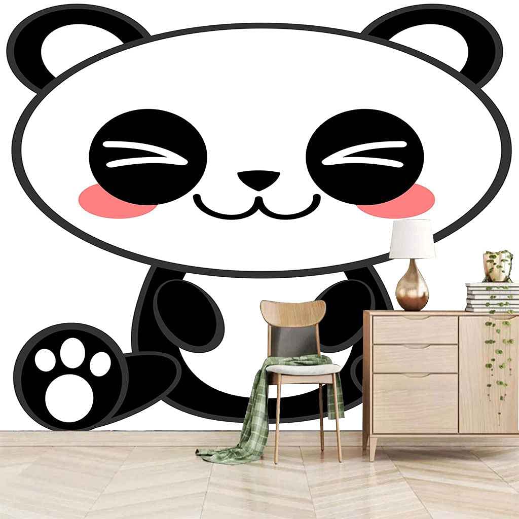 Papier peint 3D panda canevas poster mural personnalisé salon chambre 150x105