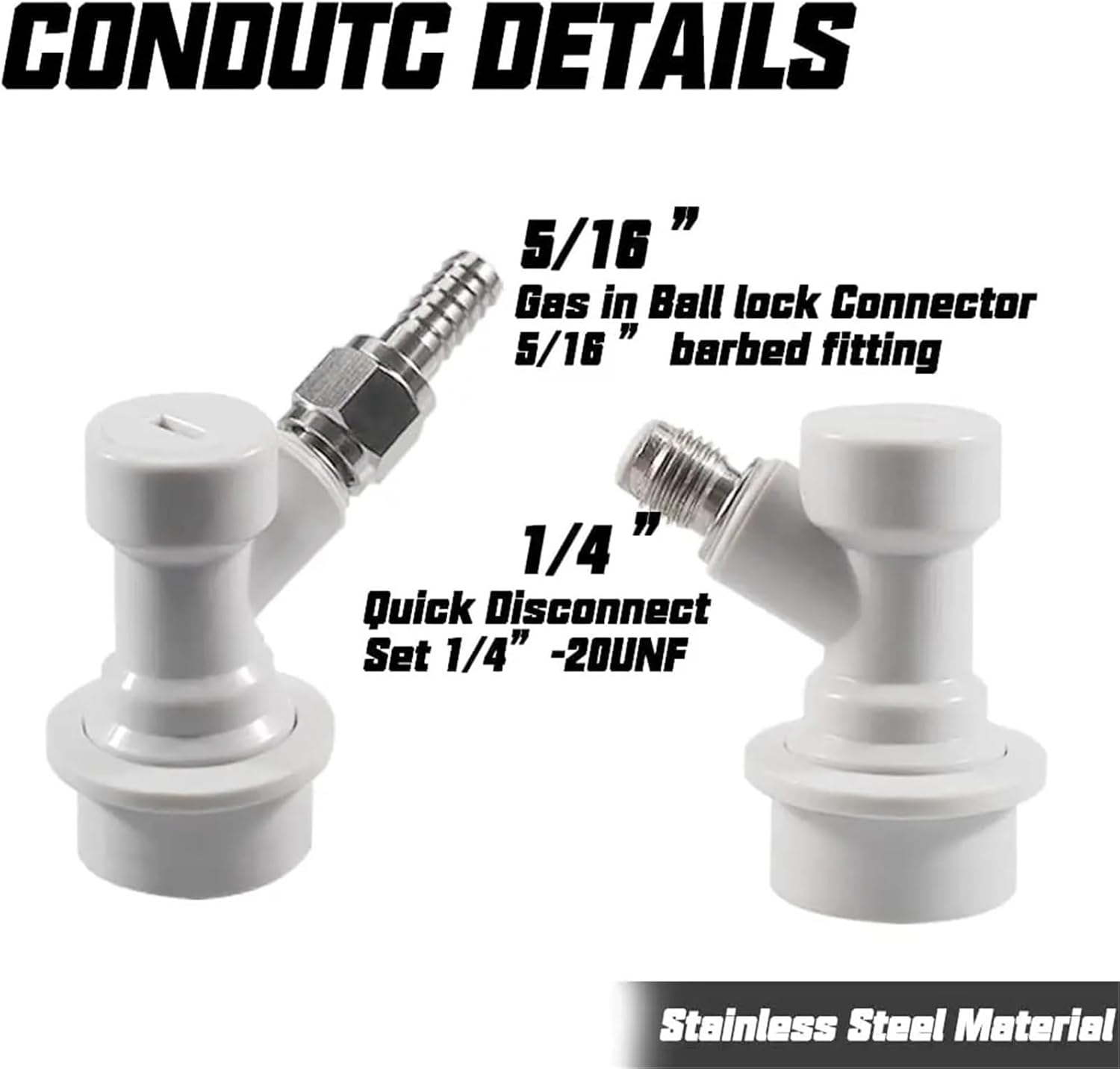 WHYLE Home & Brewing Ball Lock Quick Disconnect Including Ball Lock, Gas Disconnect, 5/16 Swivel Nut, Liquid Disconnect, 3/16Swivel Brewing Accessories