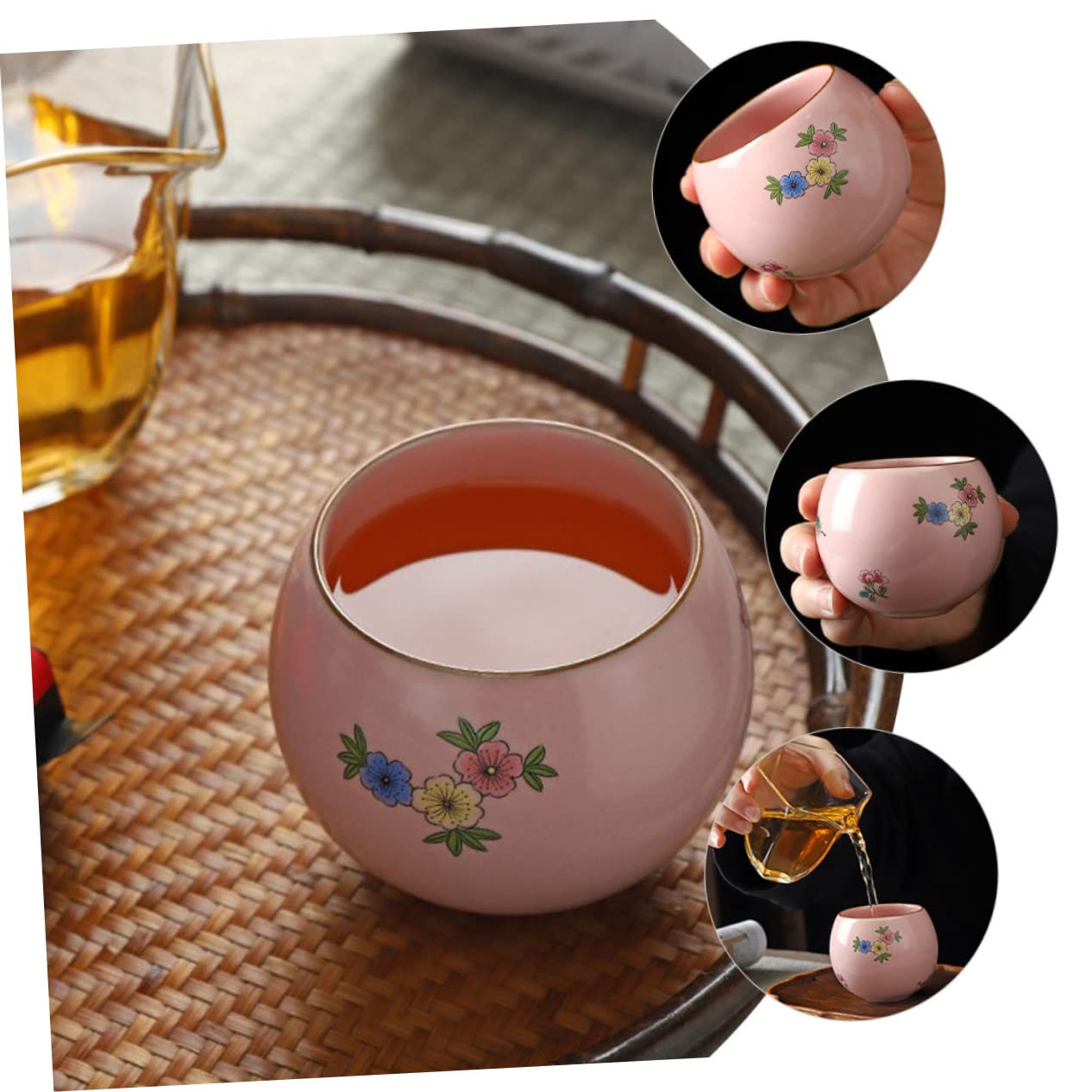 5 sztuk Porcelanowe Filiżanki Ceramiczne Filiżanki Espresso Niebieskie Szklanki Do Picia Ceramiczne Kubki Do Kawy Mały Kubek Do Picia Kubek Sake Kubek Cappuccino Styl Ret