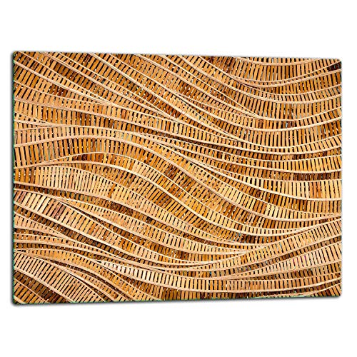 TMK Tabla de cortar de cristal, placa de cristal de 1 pieza, 52 x 40, placa de corte de cristal, protección contra salpicaduras, placa de cristal universal, cocina y madera