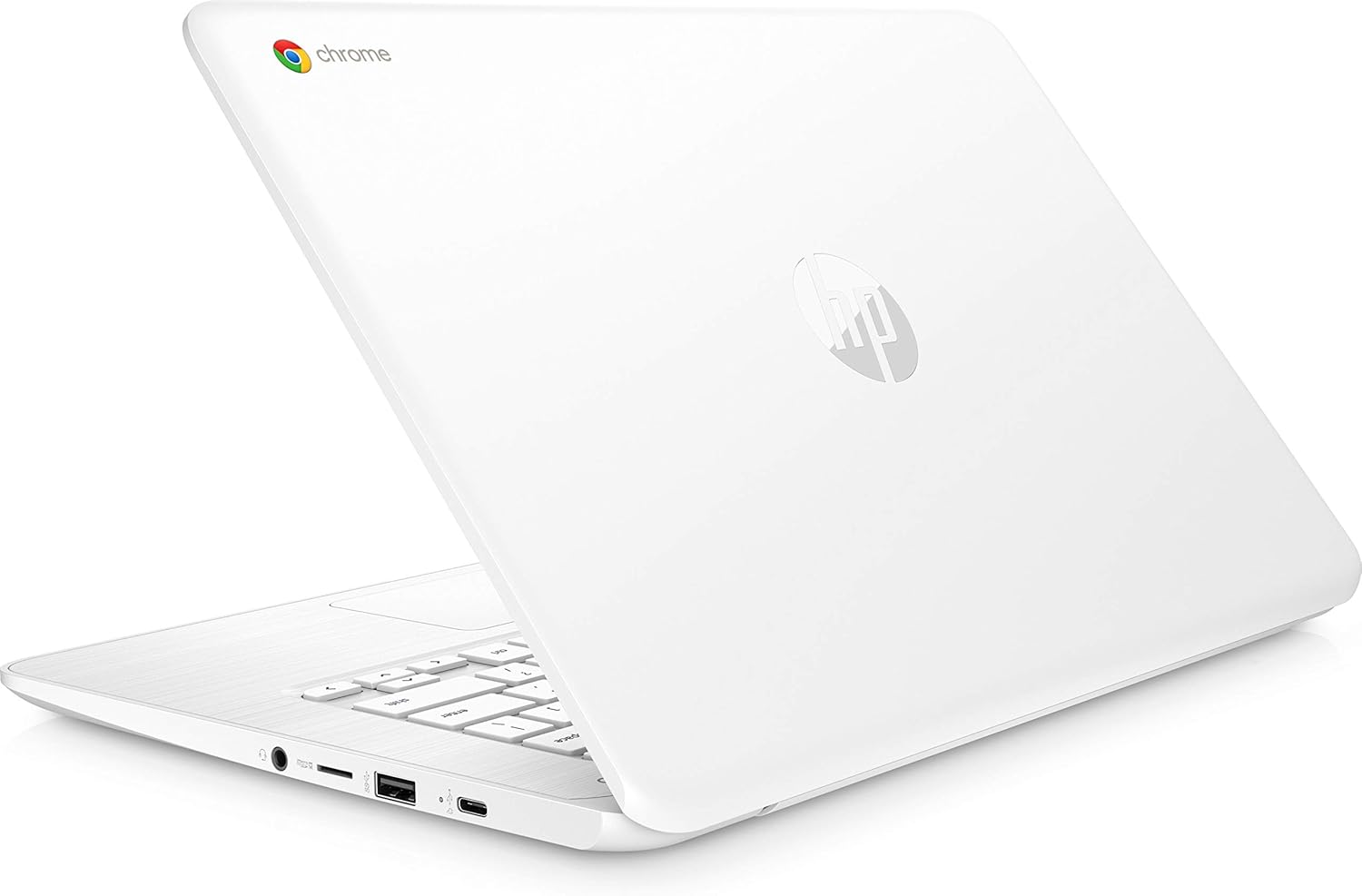 Black Friday - 60% OFF HP Chromebook 14, 14 Full HD Display, Intel Celeron N3350, Intel HD Graphics 500, 32GB eMMC, 4GB SDRAM, B&O Play Audio, Snow White, 14-ca051wm