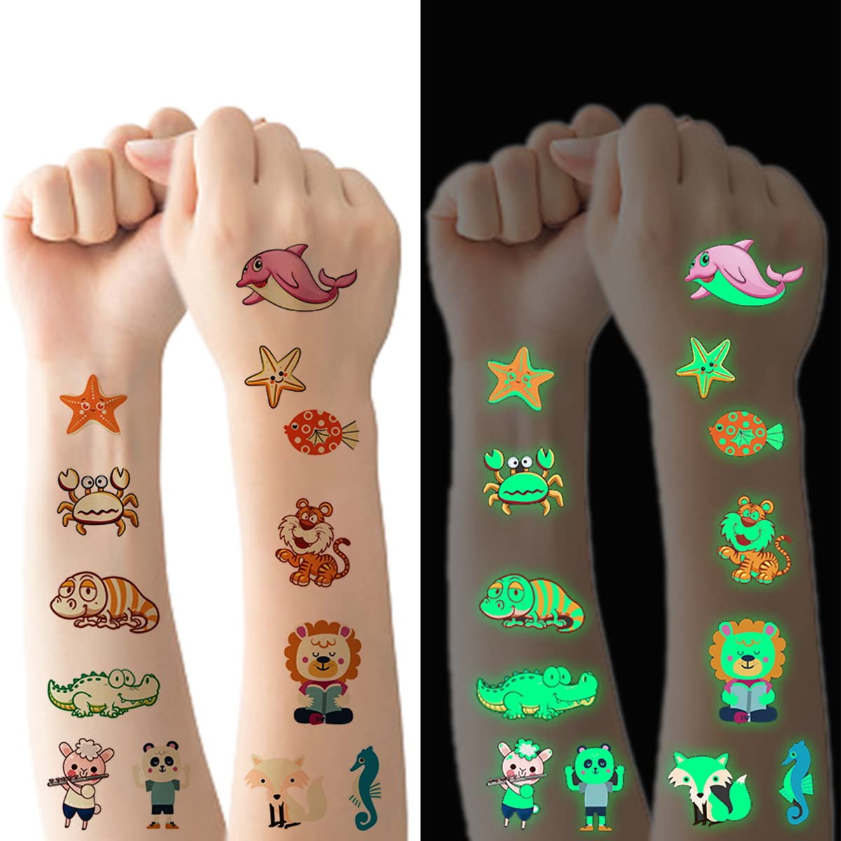 Set Di Tatuaggi Glitterati Per Bambini – 48 Colori + 6 Fluorescenti, 207 Stencil, Adesivi Diamantati, Colla E Pennelli – Regalo Creativo Per Feste