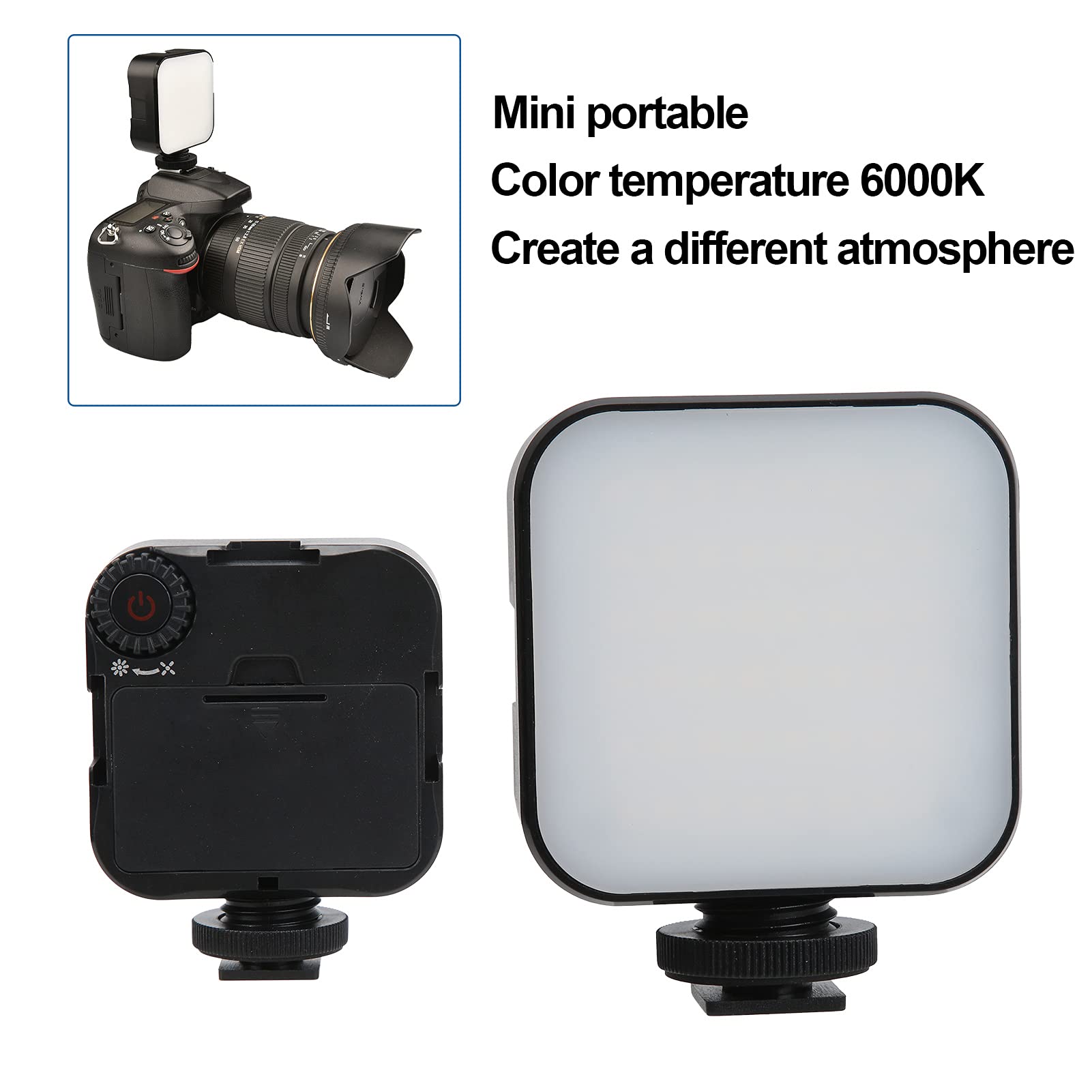 Goshyda Fill Light, Tragbares LED Fülllicht 6000K Kamera-Fülllicht Lampe Desktop Fil Light mit Langer Lebensdauer für Handy-Live-Streaming SLR-Aufnahmen