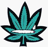 Square Deal Recordings and Supplies Pot Leaf with Joint on it - Hemp/Marijuana/Stoner / 420 - Sticker/Decal