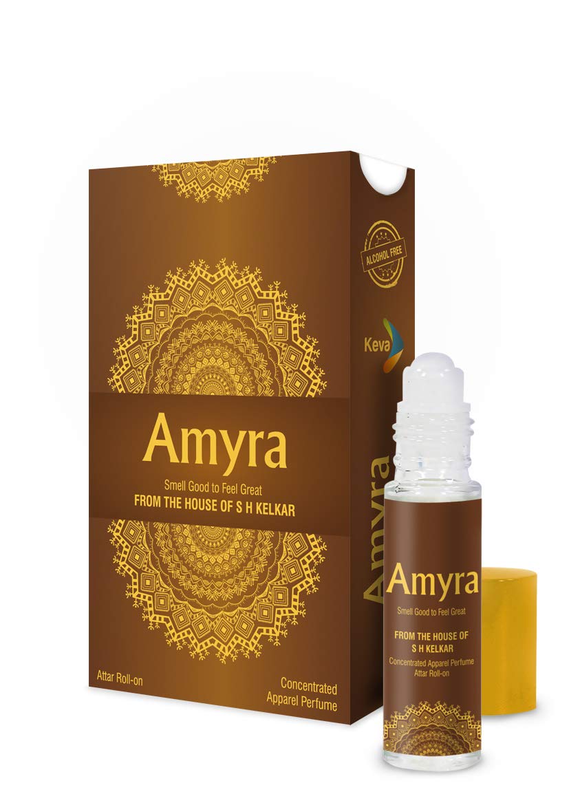 K E V A Amyra Attar/Itra/Perfume Roll On - Pure Non-Alcoholic/Unisex Perfume Oil/Long Lasting & Pure Attar/Vegan & Cruelty Free - 6 ml