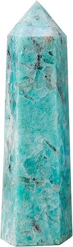 Runyangshi Varita grande de cristal curativo natural Tiendaita de 4.72 a 5.11 pulgadas, piedra curativa de cuarzo, torre de 6 cristales facetados de