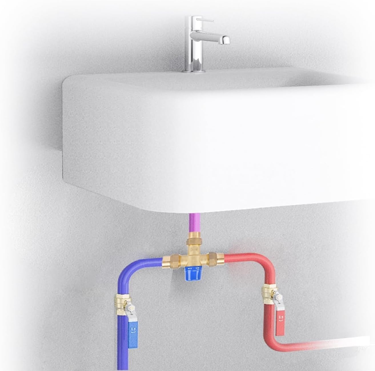 Hydro Master Thermostatic Mixing Valve, LF Brass Construction, Temperature Control, 3/4 Inch Sweat