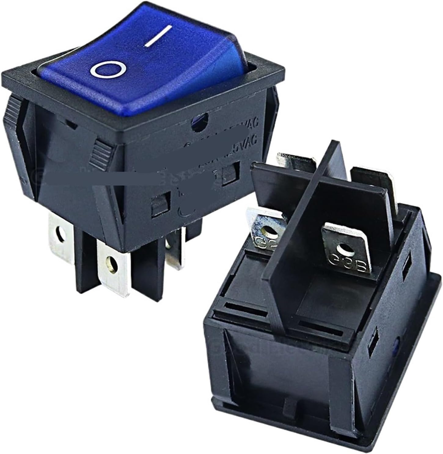 2 Pieces KCD4 Latching/momentary Rocker Switch Power I/O l/O/ll 4 pin/6 pin with Light 16A 250VAC/25A 250V 20A 125VAC(4pins Green 30a)