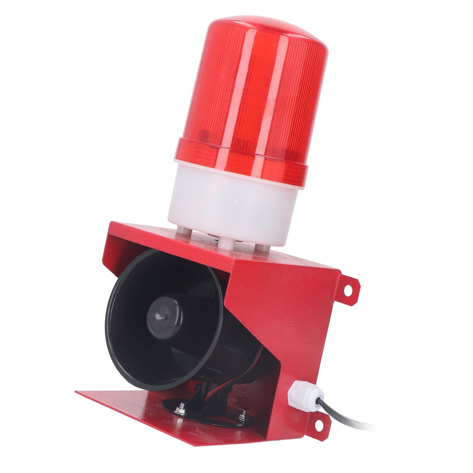 SIXRUN Sirena Industrial Alarma 115dB Impermeable Bocina Sonido Luz LED para Minería Construcción Fábrica Almacén (DC12V)
