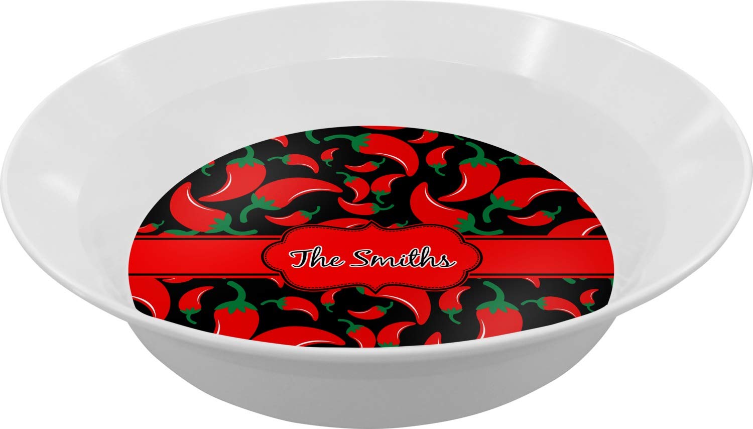 Personalized Chili Peppers Melamine Bowl - 12 oz