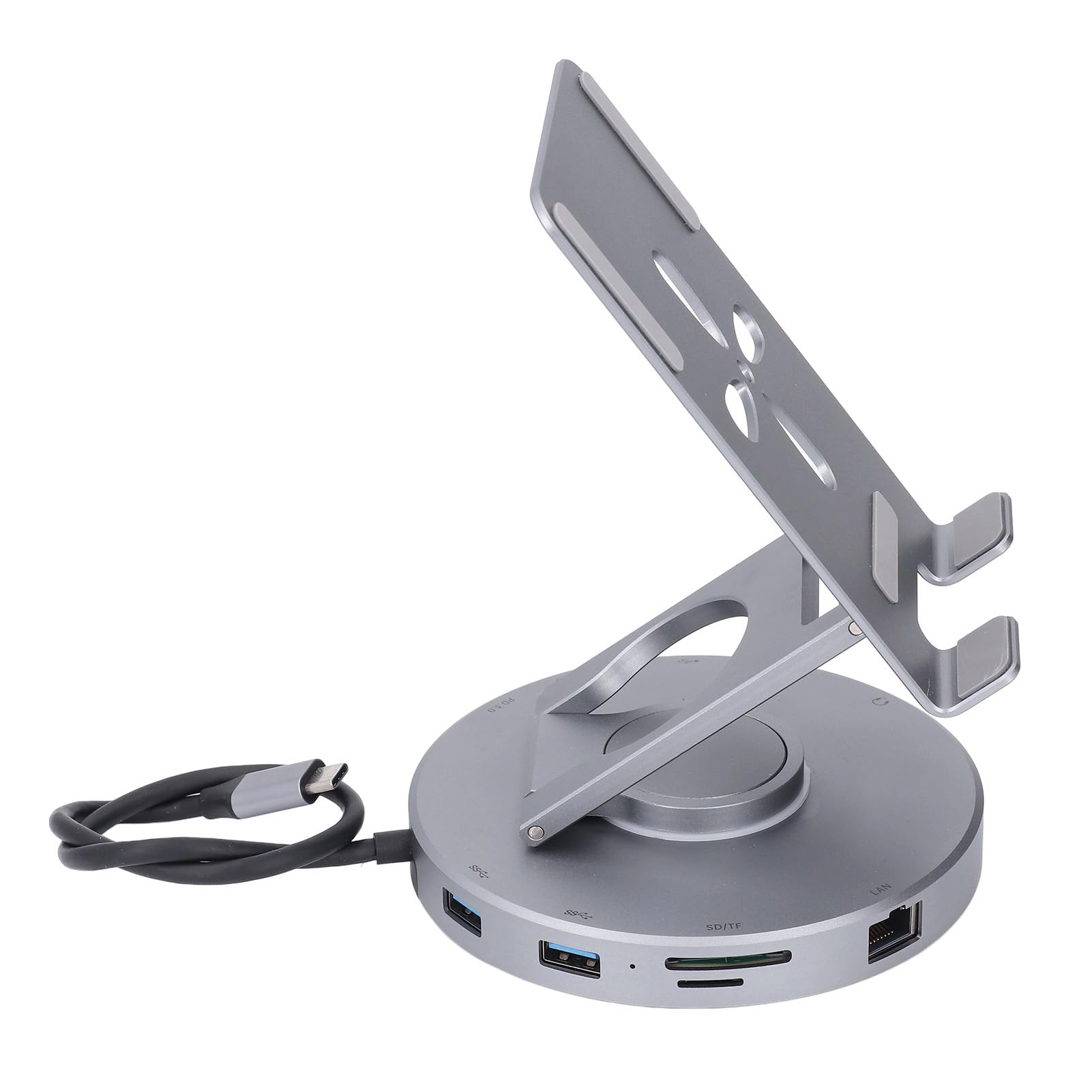 Yosoo Health Gear Hub USB Estación de Acoplamiento USB de Aleación de Aluminio 10 en 1 con 4K 60Hz Gigabit Ethernet 100W PD Soporte Plegable para Usuarios de Consolas de Juegos para Tabletas