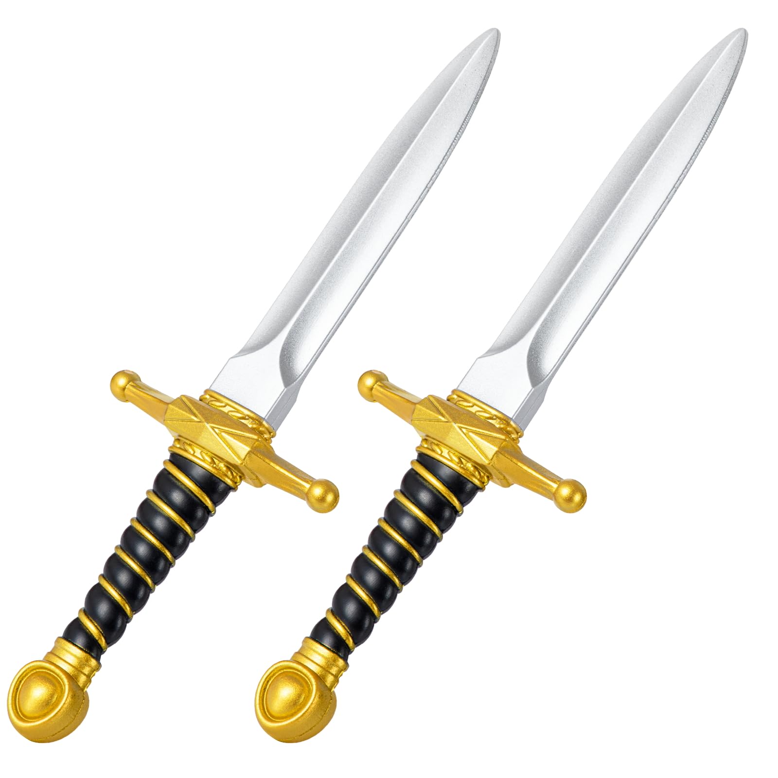 PU Foam Daggers Swords, 2pcs Prop Martial Arts Weapons Sword Realistic Dagger Knife Toys PU Fake Foam Short Sword Prop Costume Accessory