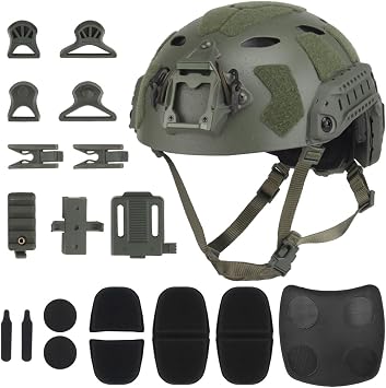 FAST SF Super High Cut Adjustable Helmet Sandblasted With Tactical Rails And NVG Mount