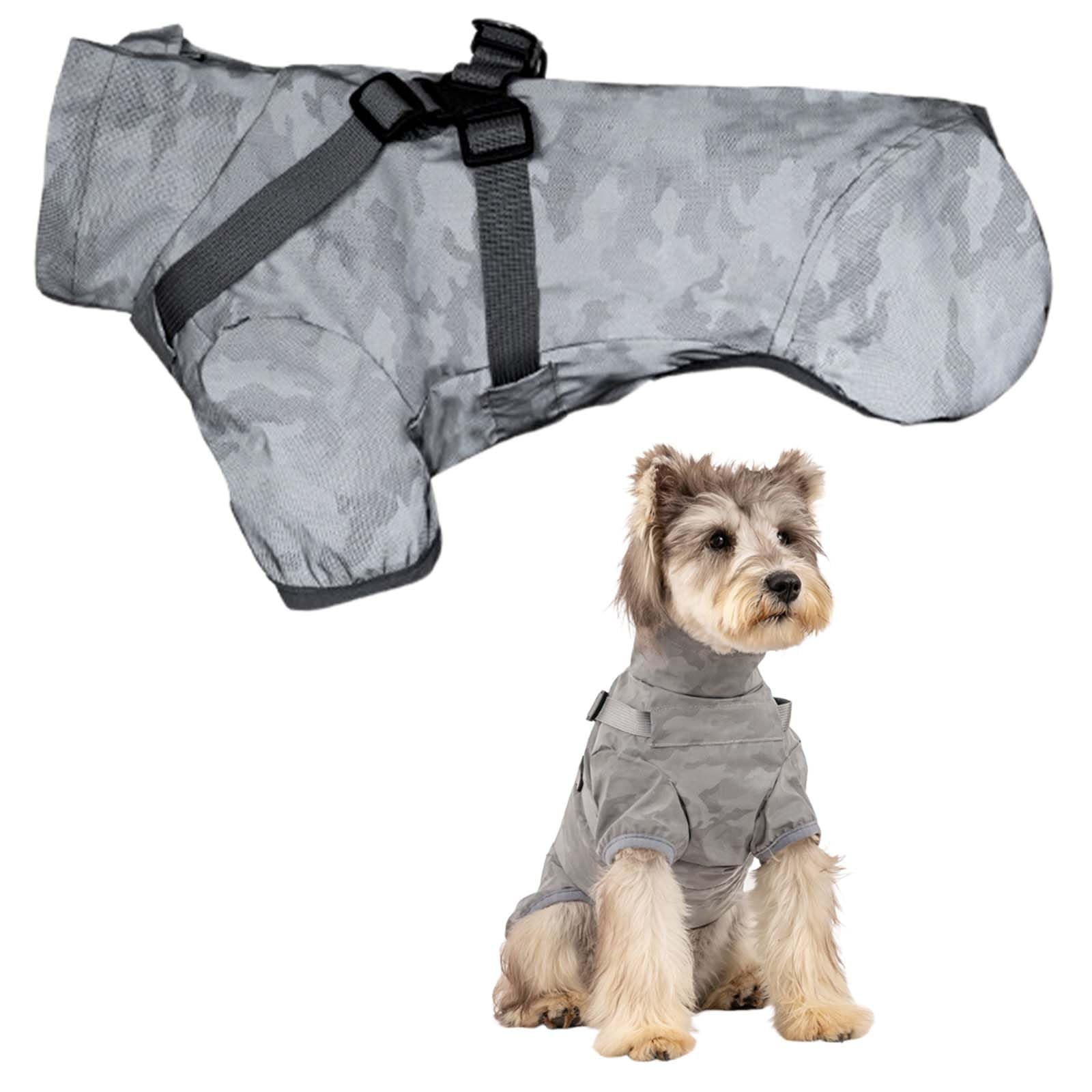 Vêtement pluie imperméable pour grand chien XL camouflage bandes réfléchissantes