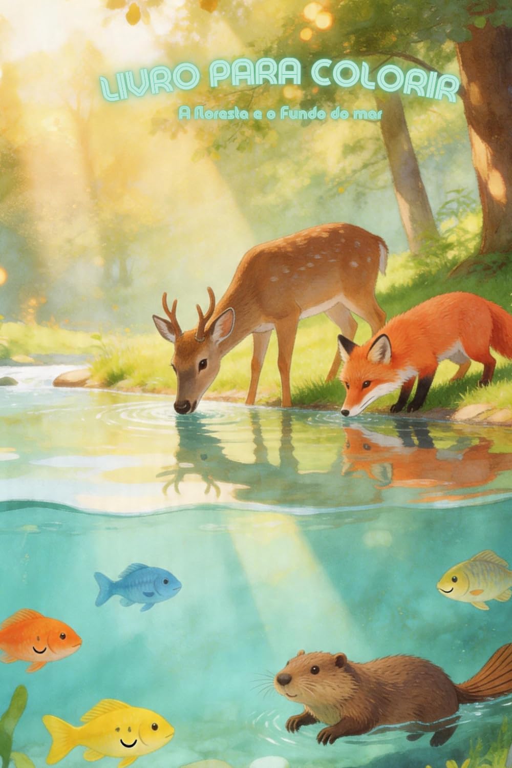 Livro infantil de animais para colorir