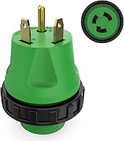 Vista 7 de RVGUARD Adaptador RV de 30 amperios a 110 voltios con conector de bloqueo, adaptador de corriente eléctrica NEMA 5-15P a NEMA L5-30R, verde