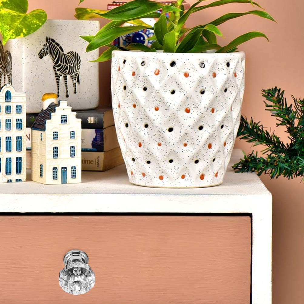10 pomos acrílicos delicados for cajones, tiradores con forma de diamante for, armarios, muebles y puertas