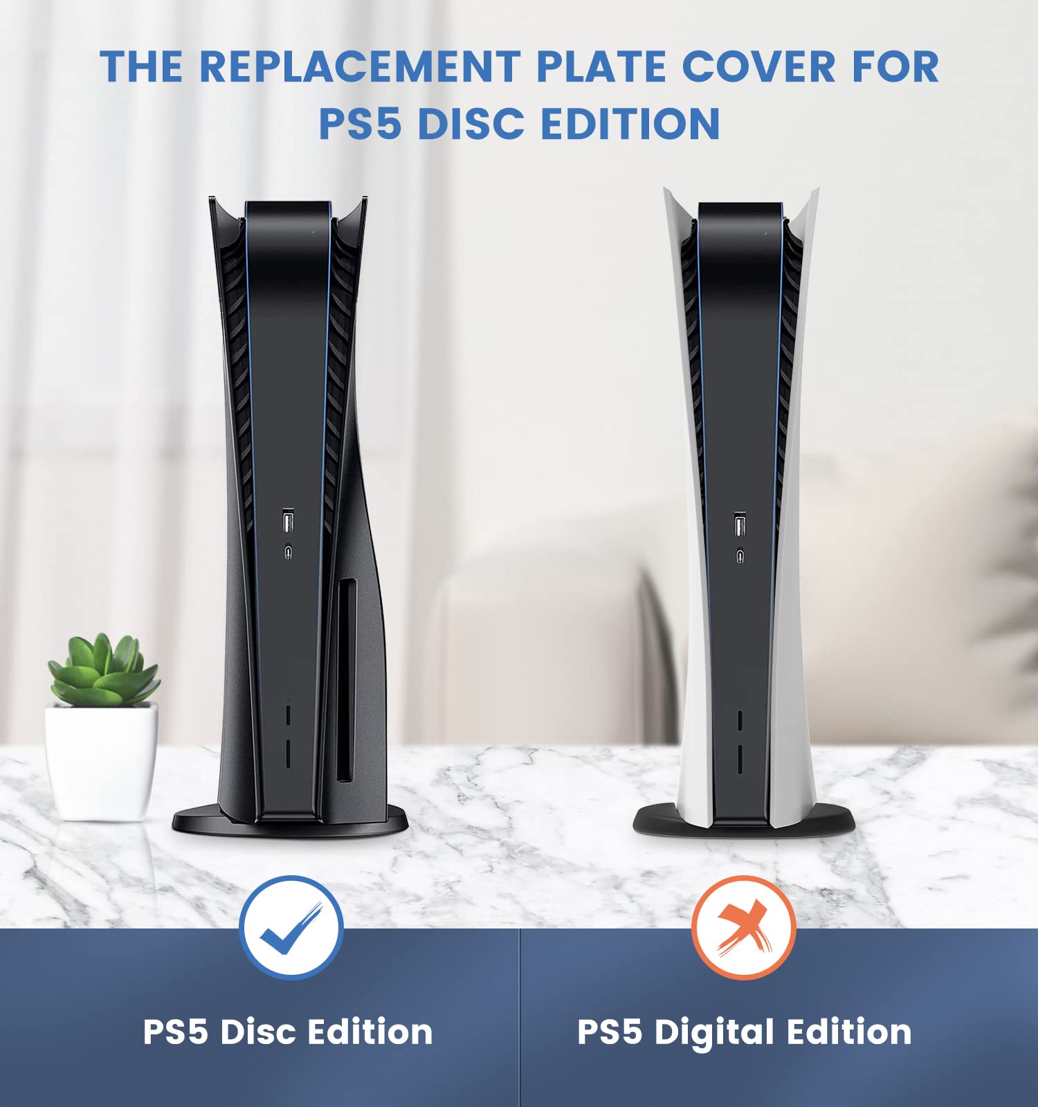 Versione di raffreddamento della piastra frontale PS5 Cover per piastra PS5 per Playstation 5 Edizione disco Prese d'aria turbo aggiornate Piastra laterale di ricambio PS5 Hard antiurto ABS Antigraffi