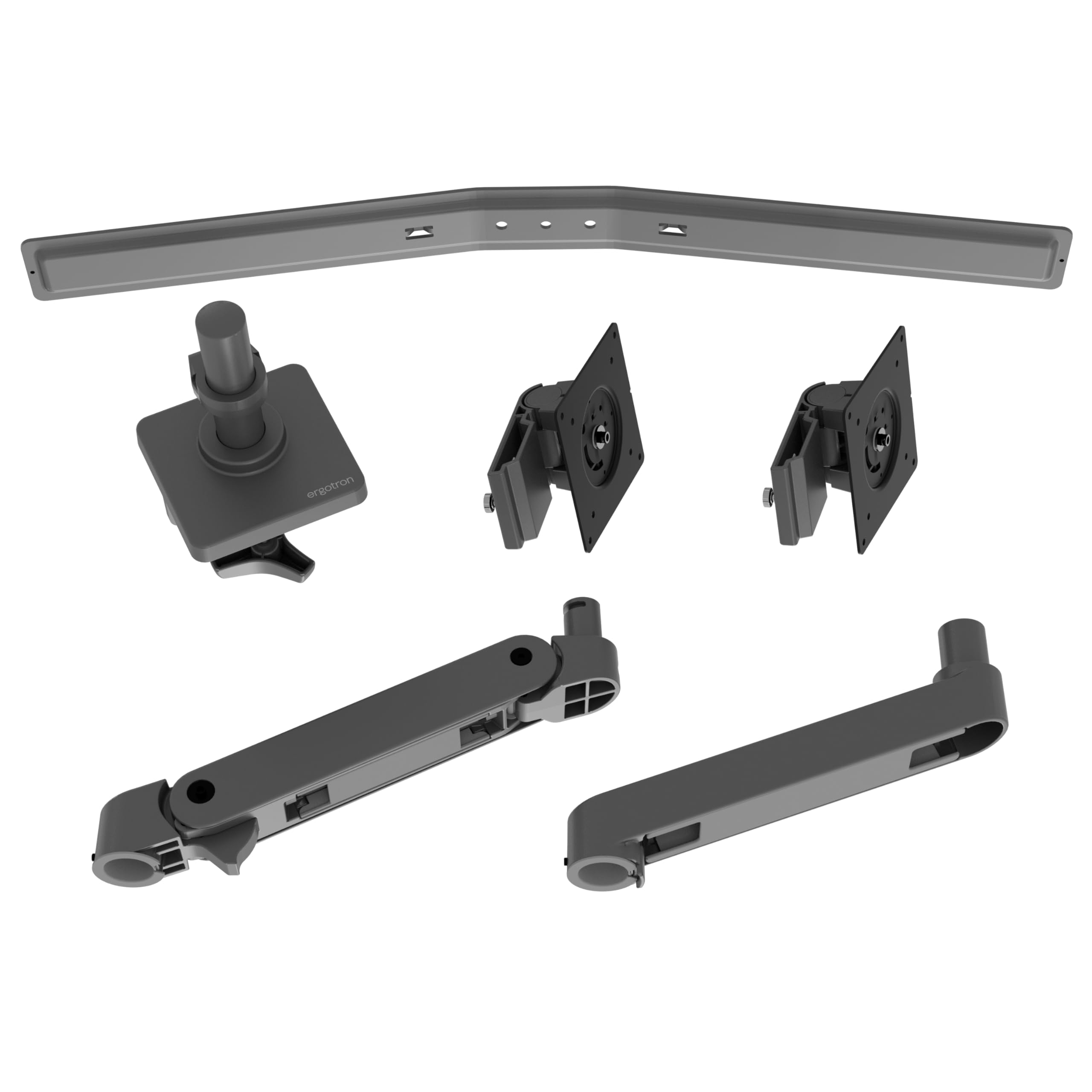 Ergotron LX Pro Dual Direct Monitor Arm, VESA-Tischhalterung für 2 Monitore je bis zu 27", 4,3 kg, Constant Force Technologie, 10 Jahre Garantie, Grau - 45-684-293