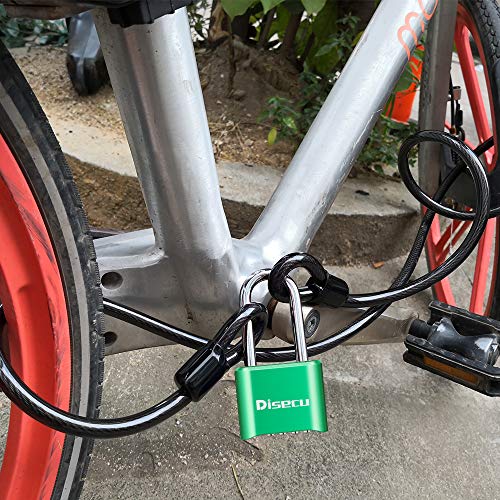 Image of 1 Pack disecu Heavy Duty 4 Digit Combination Lock, 2.5 Inch Long Shackle Outdoor Waterproof Padlock for School Gym Locker, Storage Unit, Fence, Gate, Toolbox (Green)