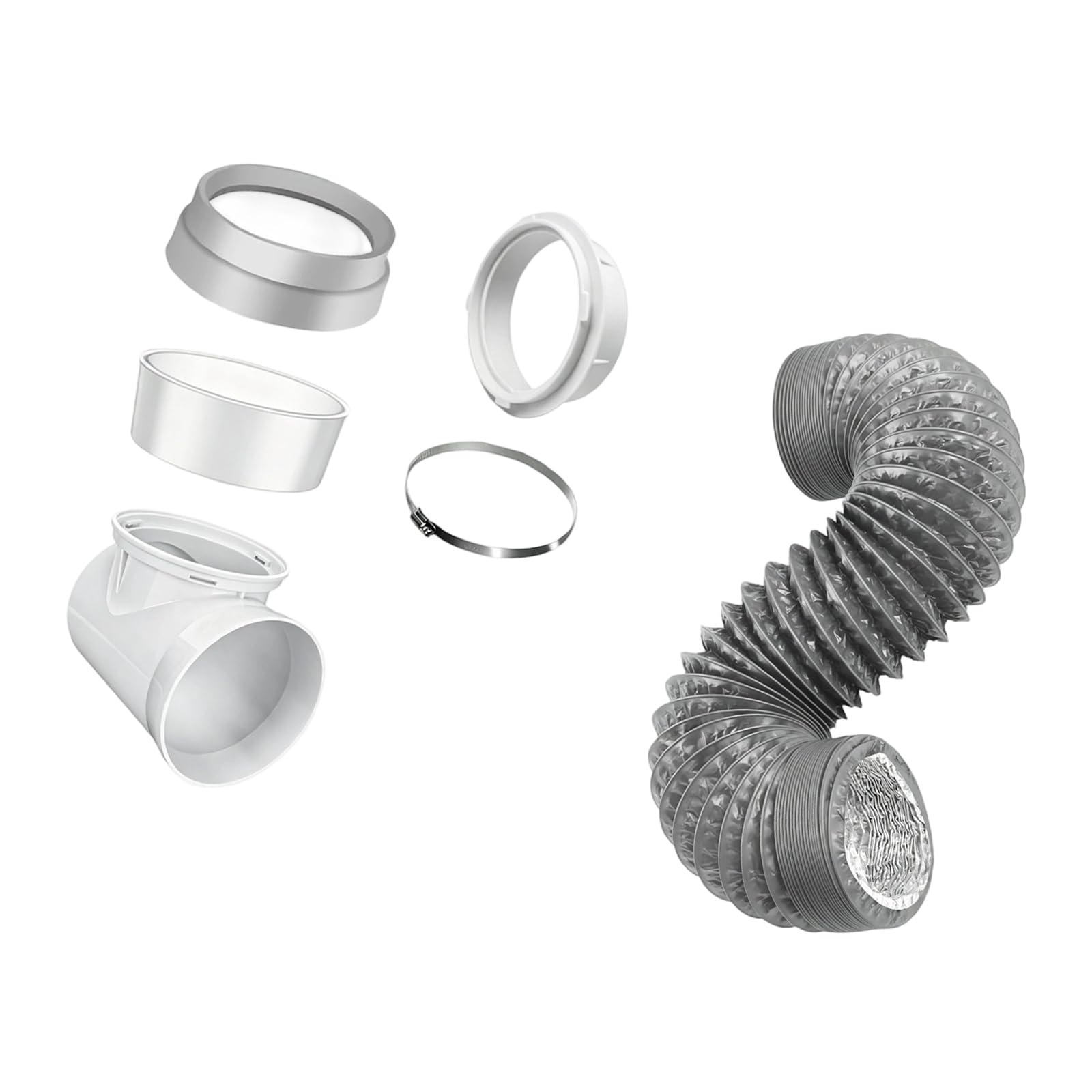 yanzunlrn Multi Purpose Dryer Exhaust Pipe Set with Rigid and Steel Parts for Quick Setup Dryer Vent Components