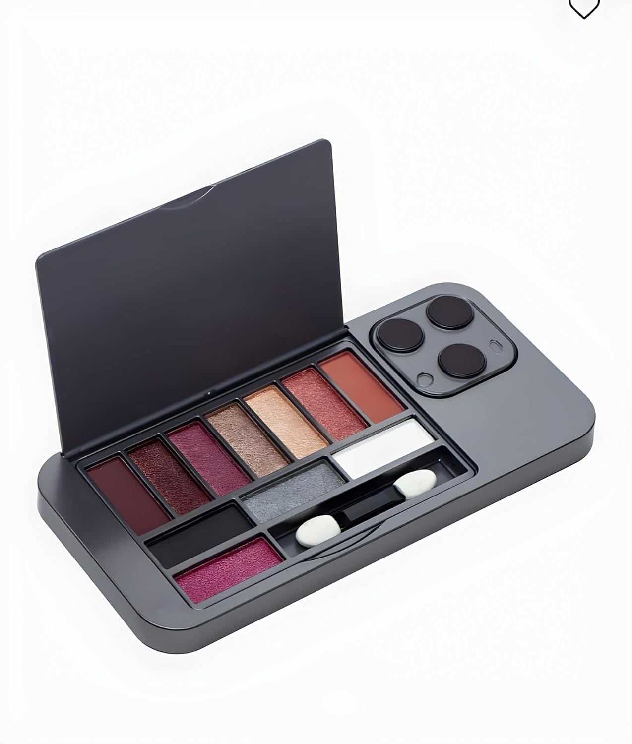 Luxury Phone-Shaped Eyeshadow Palette – 12 Color Professional Matte & Shimmer Makeup Kit – High-Pigment, Long-Lasting Travel Cosmetic Set with Dual-Ended Applicator – Unique Tech-Inspired Gift for Women (Grey)-picture-11