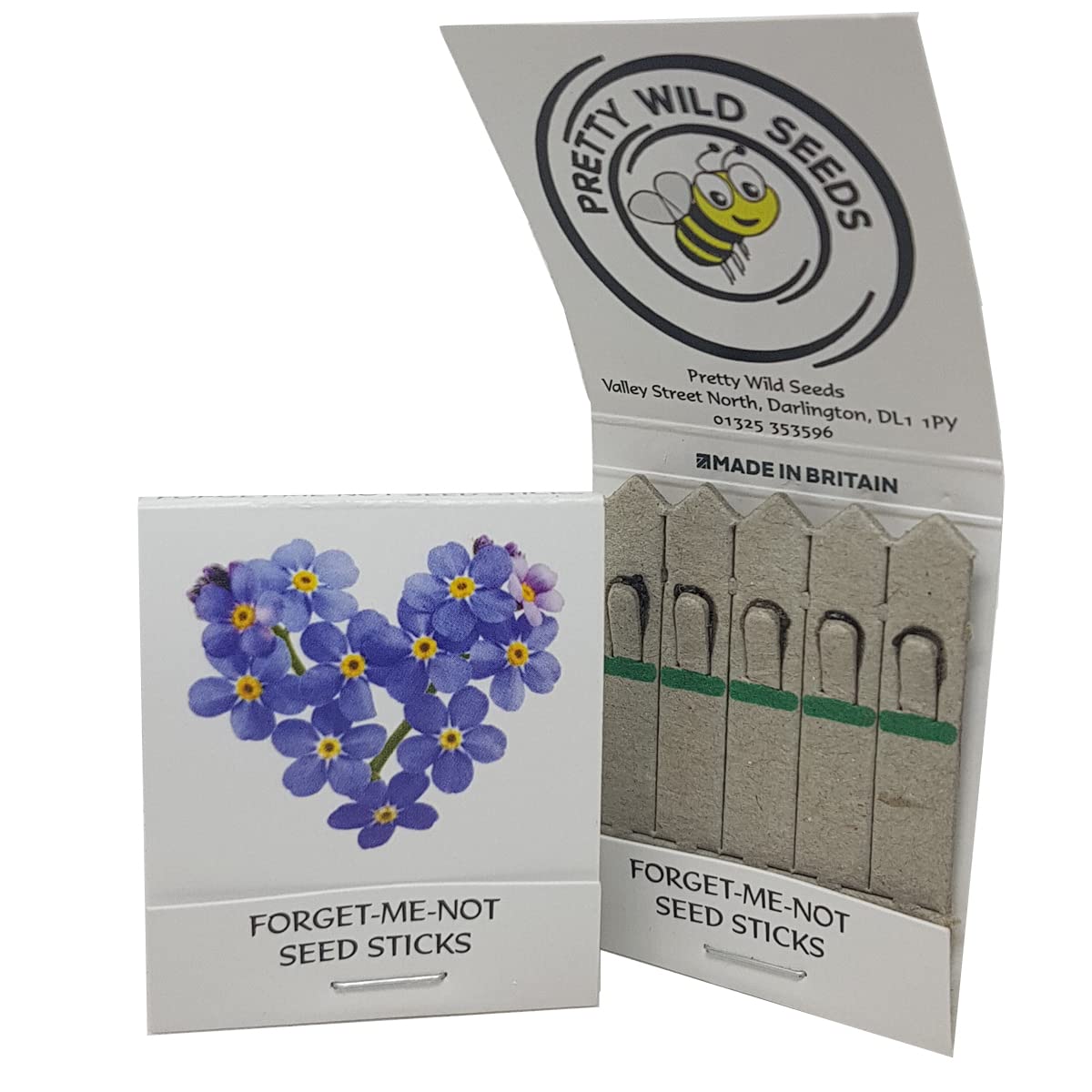 Forget-Me-Not Seeds Sticks Blank Back Bee Sticks Save The Bees Weddings Funerals Favours Promotional Promo Birthdays Corporate Giveaways (250 Packets)