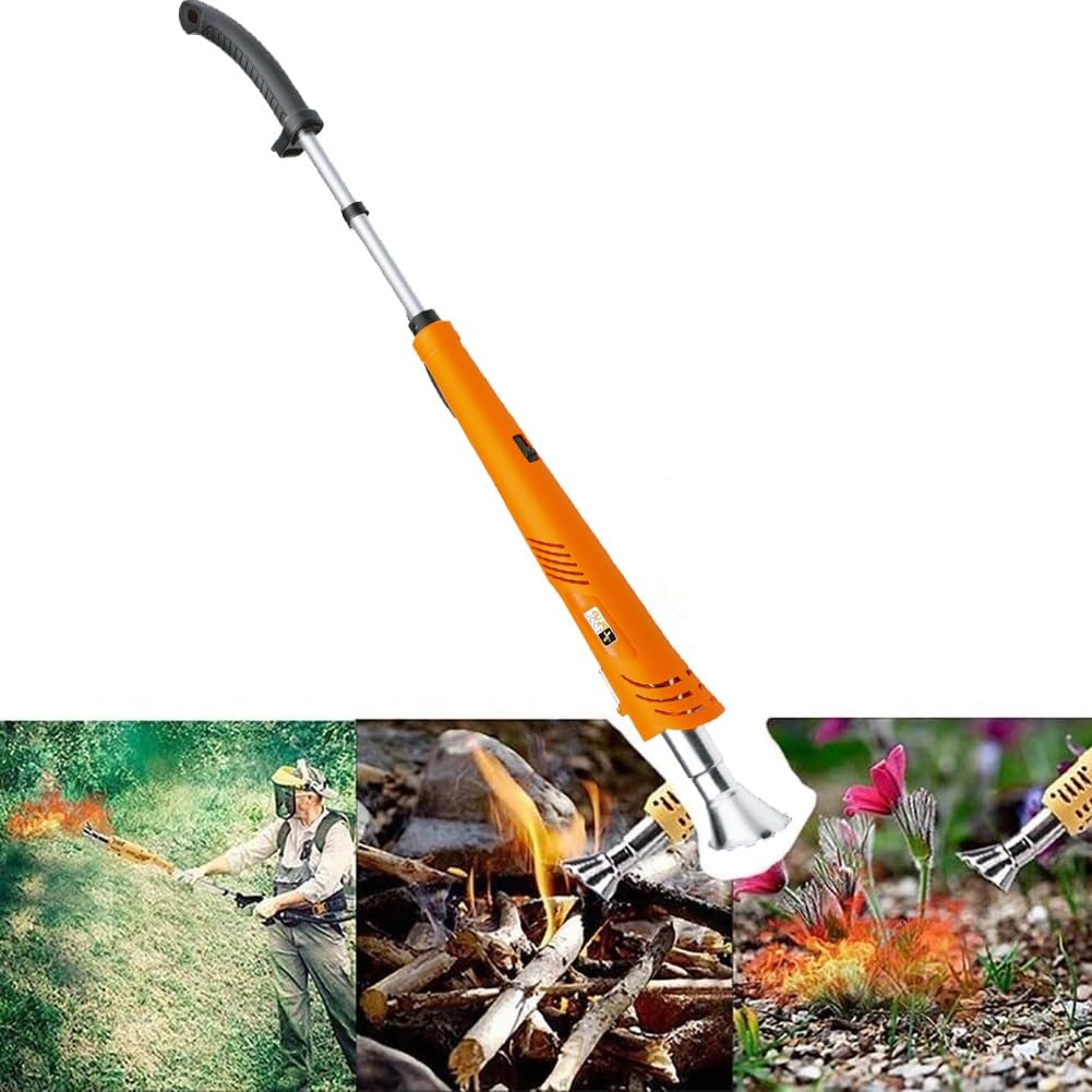 Bruciatore elettrico per erbacce, 2000 W, professionale, con 2 ugelli, temperatura massima 650 °C, per patio, giardino e vialetto