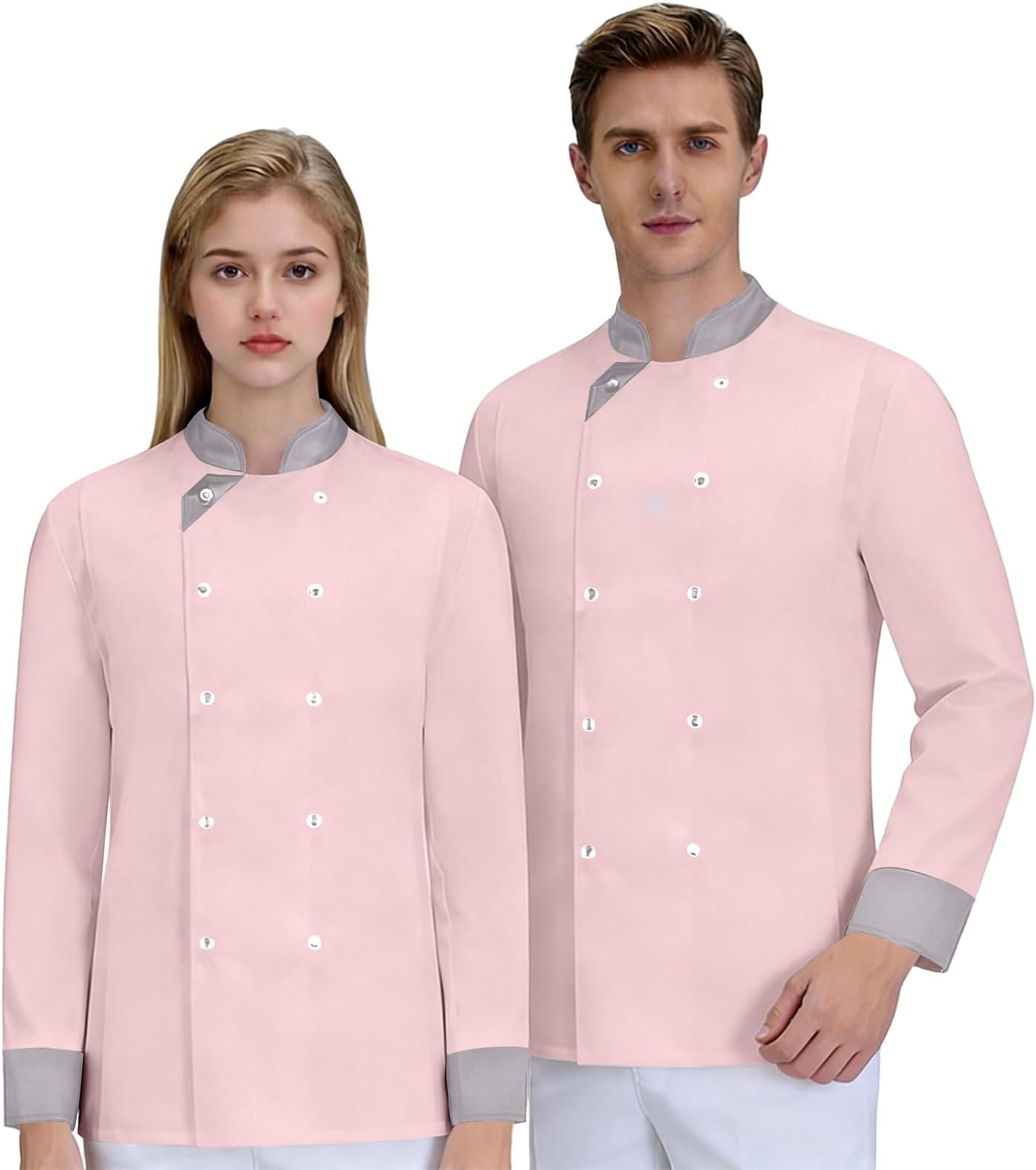 Unisex Chef Coat Works Jacket Chefs Shirts Kitchen Long Sleeve Classic Tshirt Solid Tops With Pockets