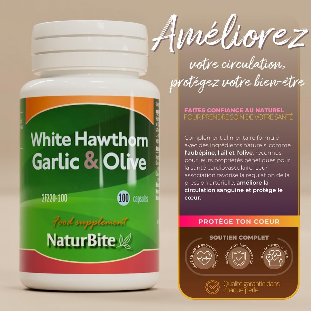 Eubépine, Ail & Olive, 500mg 250 perles. NaturBite