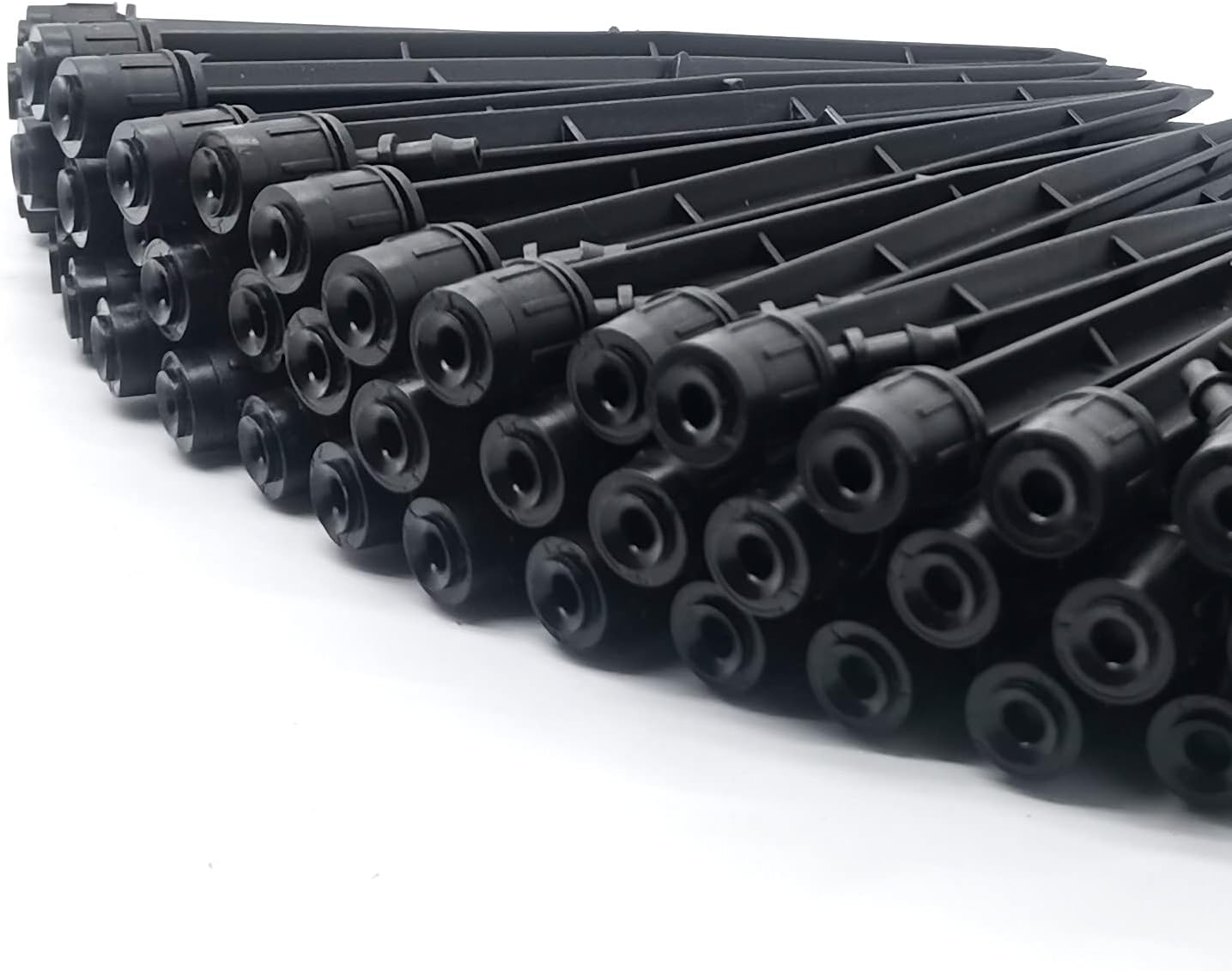 PheiLa 50 Pcs Drip Emitters with Stake Water Flow Adjustable for 1/4 Inch Irrigation Tube Hose, 360 Degree Sprayer Irrigation Drippers Watering Stake for Garden Patio Lawn Flower Bed - Black : Patio, Lawn & Garden