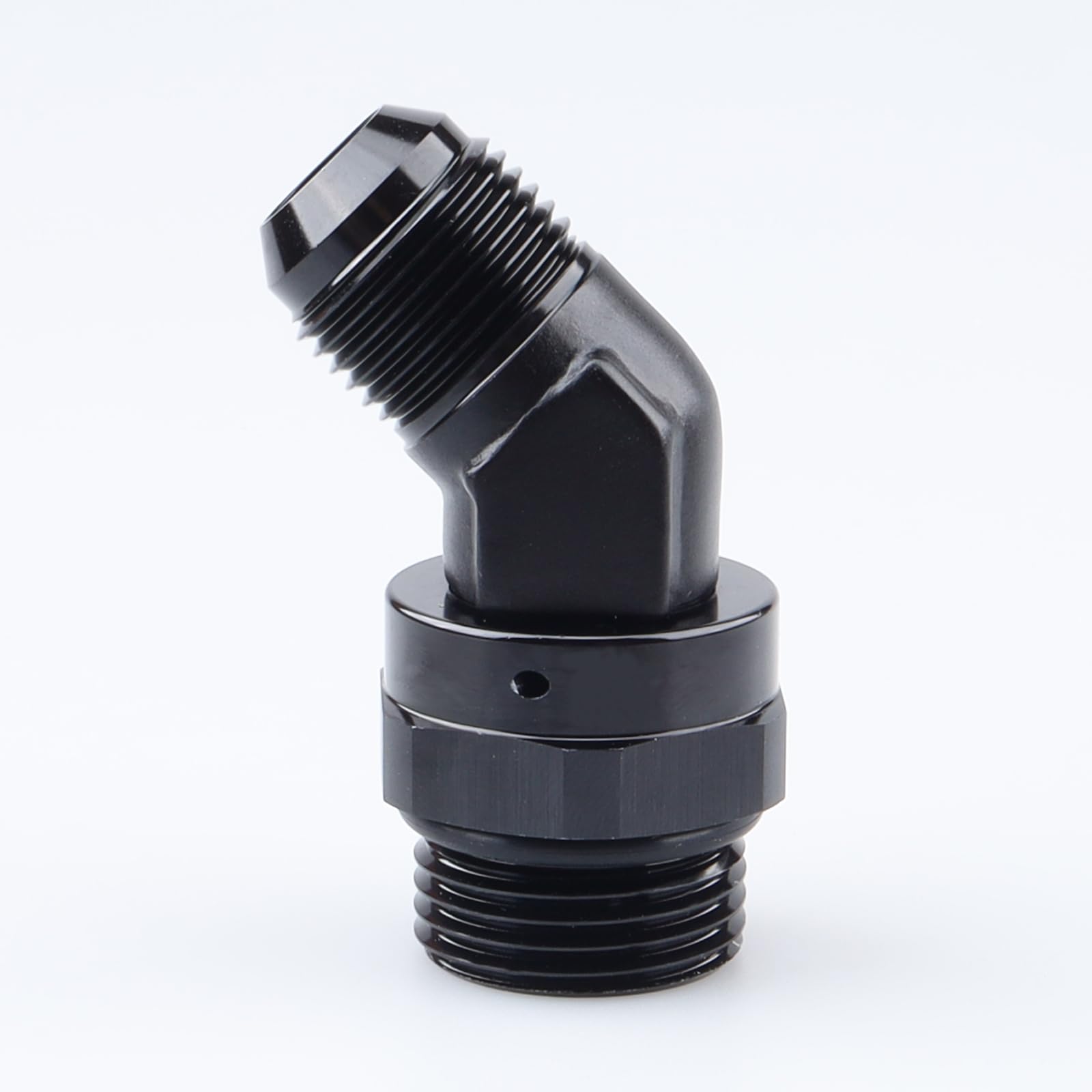 Conector giratorio de 45 grados -10 AN a -12 AN ORB para sistemas de fluidos automotrices