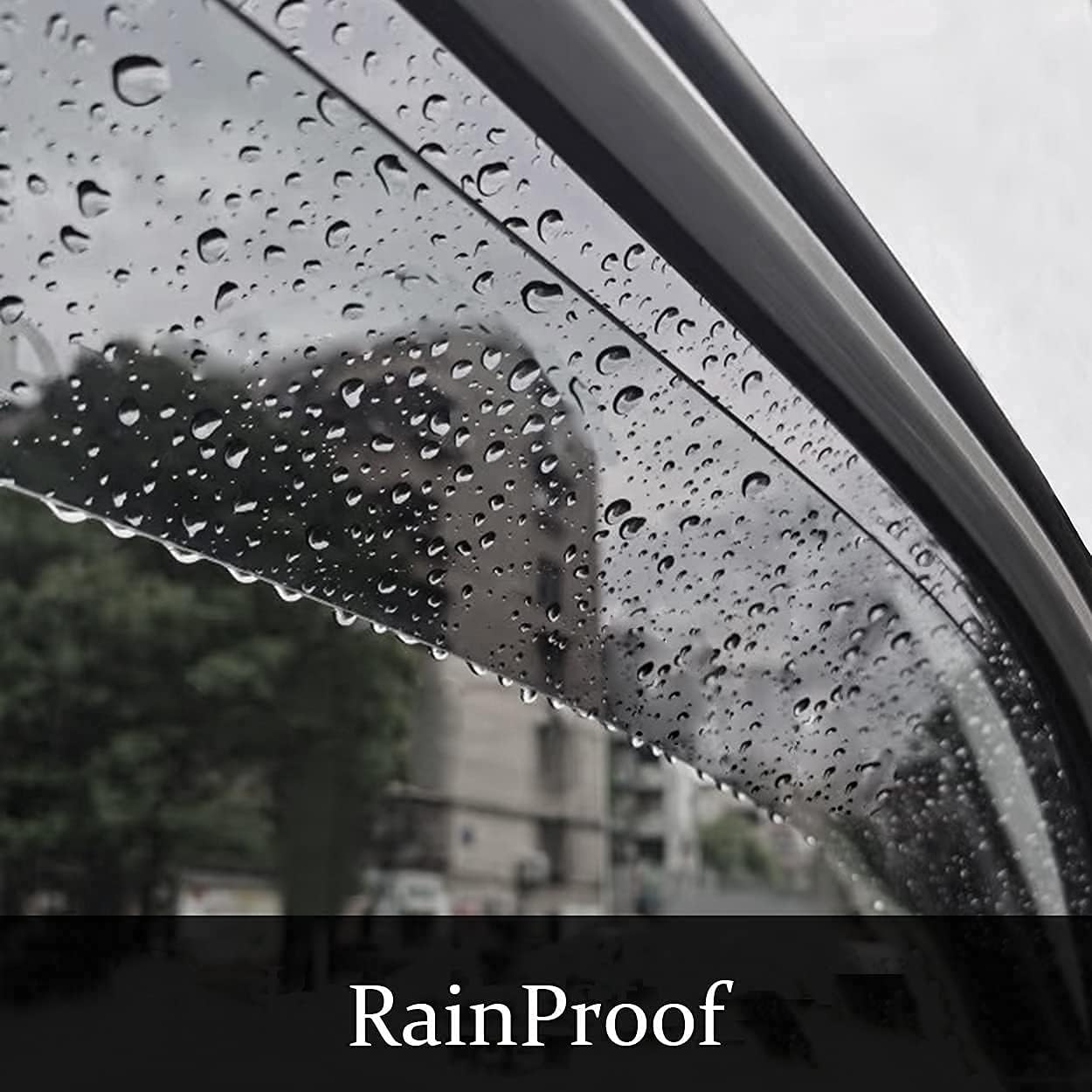 Original Side Window Visor Deflector Rain Guard fit for 2013-2017 Honda Accord Sedan,4pcs Outside Mount Tape-on Shatterproof Dark Smoke Window Shades 94535